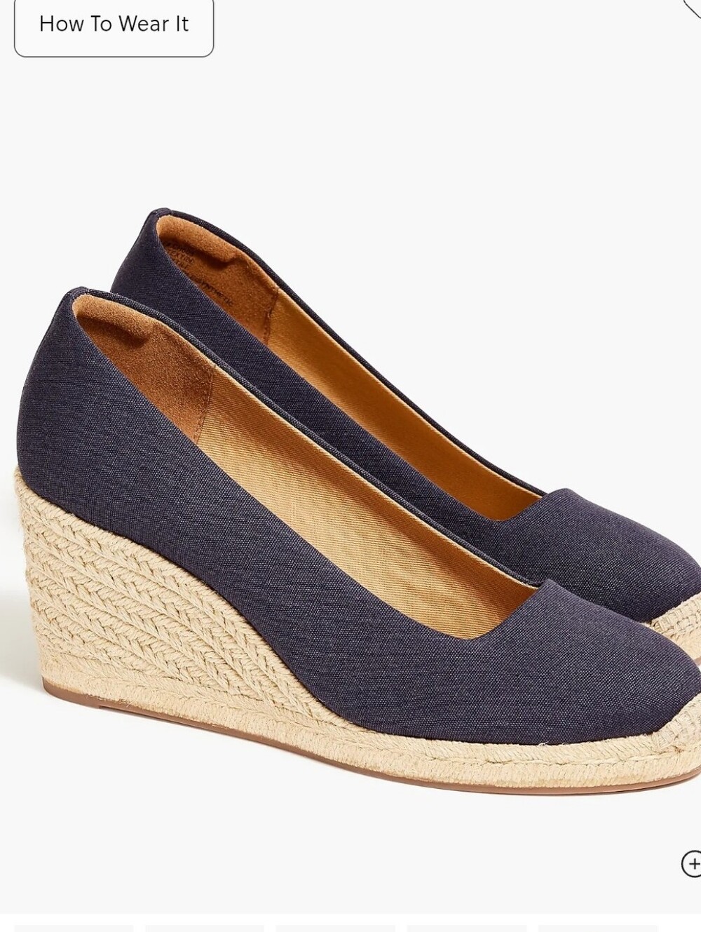 J. Crew Factory Canvas Espadrille Wedges - Navy